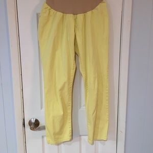 Cropped bright yellow Maternity pant